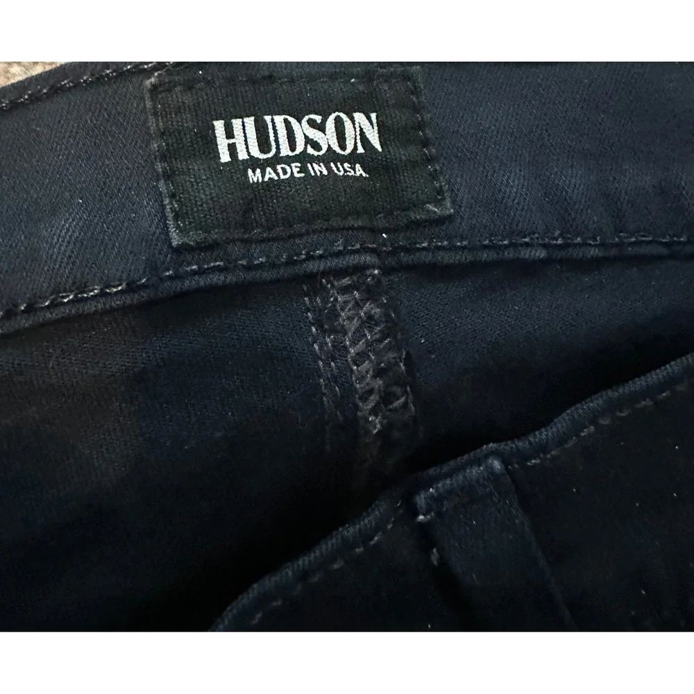 Hudson Nico Super Skinny Midrise Jeans Black Glitter Sparkle WM407DIY Size 27